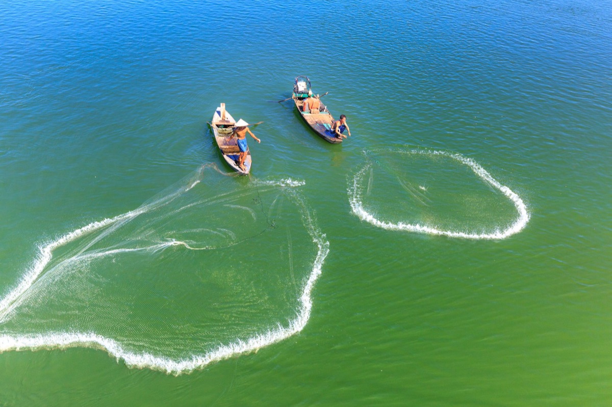 fishing net in water