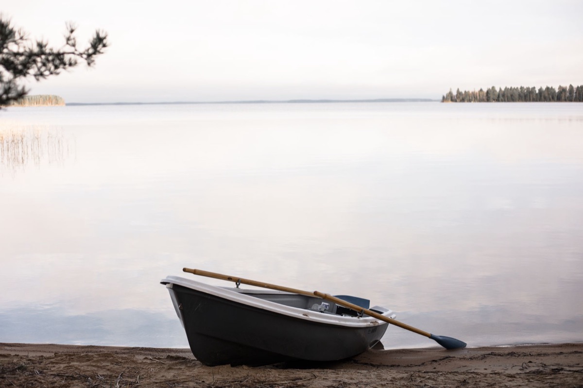 Point de pêche sur un lac